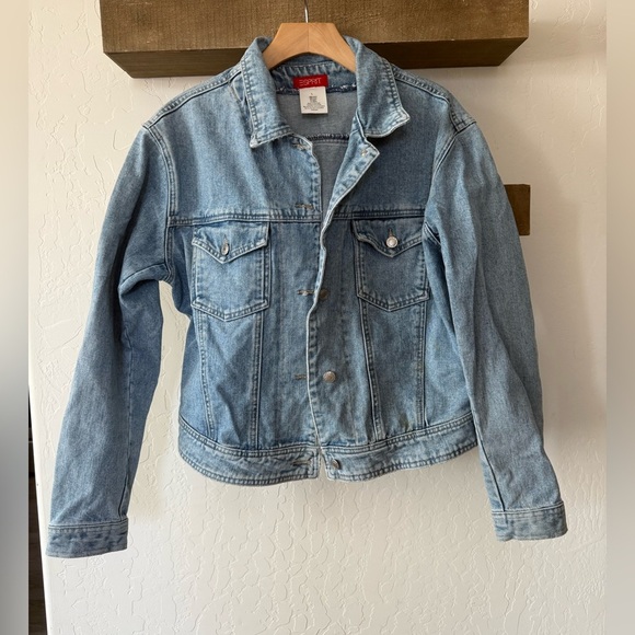 Esprit|Classic Blue Vintage Denim Jean Jacket,Size LARGE•••90’s style, staple - Picture 2 of 14